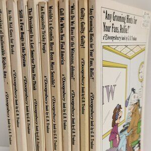 1970s Doonesbury Set of 10 Books Vtg Comics PBs G.B. Trudeau Political Cartoons